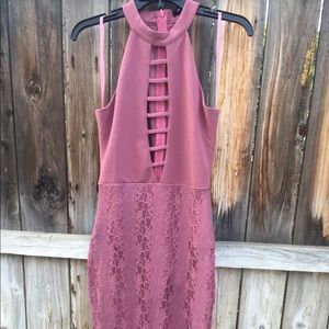 Mauve sexy halter  dress